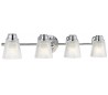 Hudson Badeværelseslampe i stål og glas B81,8 cm 4 x G9 LED - Poleret krom/Klar kantet