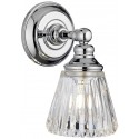 Addison Badeværelseslampe i stål og glas H24,2 cm 1 x G9 LED - Poleret krom/Klar rillet