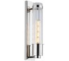 Wellington Badeværelseslampe i stål og glas H40 cm 1 x E27 Tube LED - Poleret krom/Klar rillet