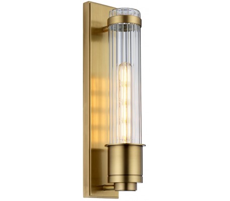 Wellington Badeværelseslampe i stål og glas H40 cm 1 x E27 Tube LED - Poleret krom/Klar rillet