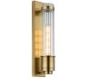 Wellington Badeværelseslampe i stål og glas H40 cm 1 x E27 Tube LED - Antik messing/Klar rillet