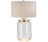 Sola Bordlampe i glas og tekstil H68 cm 1 x E27 + 1 x GU10 LED - Klar/Sølvgrå