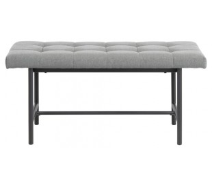 Sigfrid Bænk i polyester og metal B160 cm - Sort/Lysegrå 2