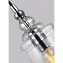 Loras Væglampe i stål og glas H44 cm 1 x E27 - Poleret krom/Klar med dråbeeffekt