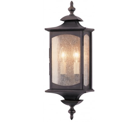 Se Market Square Væglampe i stål og glas H48,3 cm 2 x E14 - Antik bronze/Klar med dråbeeffekt hos Lepong.dk
