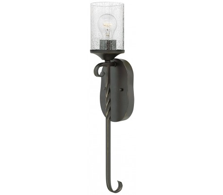 Se Casa Væglampe i stål og glas H58,6 cm 1 x E27 - Antik sort/Klar med dråbeeffekt hos Lepong.dk