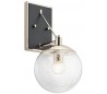 Marilyn Væglampe i stål og glas H39,2 cm 1 x E27 - Sort/Poleret nikkel/Klar med dråbeeffekt
