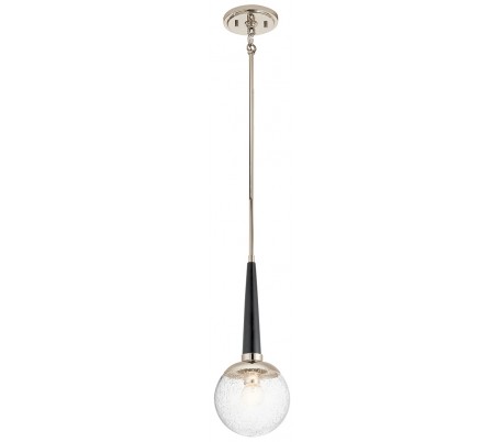 Se Marilyn Loftlampe i stål og glas Ø19,5 cm 1 x E27 - Sort/Poleret nikkel/Klar med dråbeeffekt hos Lepong.dk