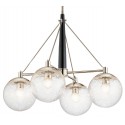 Marilyn Loftlampe i stål og glas Ø19,5 cm 1 x E27 - Sort/Poleret nikkel/Klar med dråbeeffekt