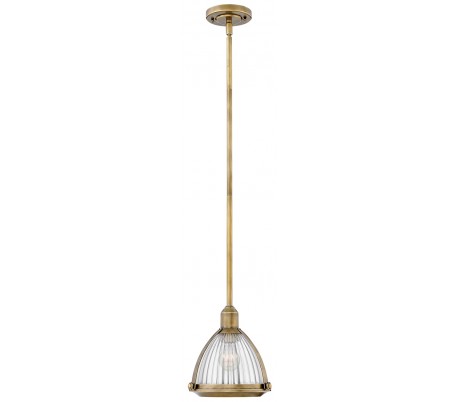 Elroy Loftlampe i stål og glas Ø24,8 cm 1 x E27 - Poleret nikkel/Klar rillet