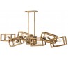 Ensemble Lysekrone i stål 156 x 19 cm 6 x E27 - Børstet bronze