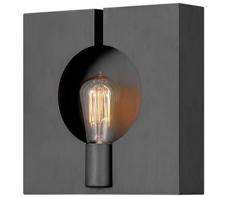Se Ludlow Væglampe i stål 26,2 x 26,2 cm 1 x E27 - Børstet grafitgrå hos Lepong.dk