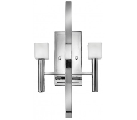 Ludlow Væglampe i stål og glas 26,2 x 26,2 cm 1 x E27 - Poleret nikkel/Klar