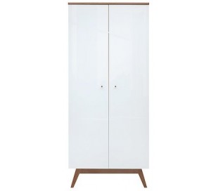 Klædeskab hvid brun træ