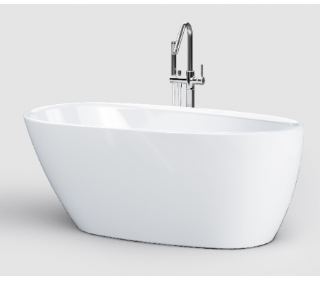 Billede af INBE fritstående badekar 150 x 73 cm Akryl - Hvid