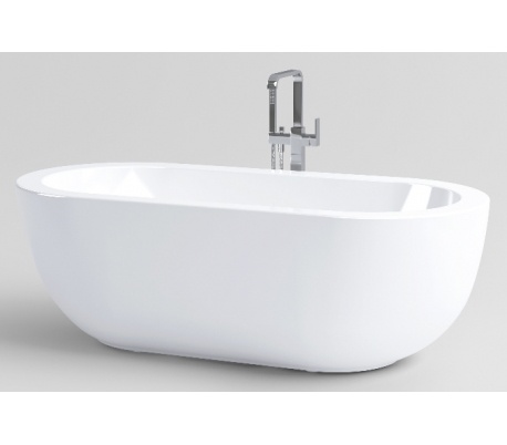 Billede af INBE fritstående badekar 180 x 85 cm Akryl - Hvid