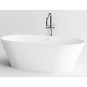 SOLIUM fritstående badekar 160 x 70 cm Aluite - Mat hvid