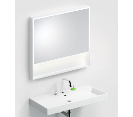 Se LOOK AT ME vægspejl med lys IP44 80 x 90 cm - Mat hvid hos Lepong.dk