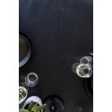 Ovalt spisebord i egetræ og metal 240 x 110 cm - Sort