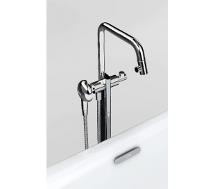 XO 1 Gulv armatur til badekar H106 cm - Krom