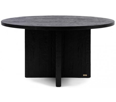 Se Sherwood rundt spisebord i genanvendt egetræ Ø150 cm - Sort hos Lepong.dk