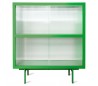 Sideboard i ask træ, glas og metal H89 x B80 cm - Grøn