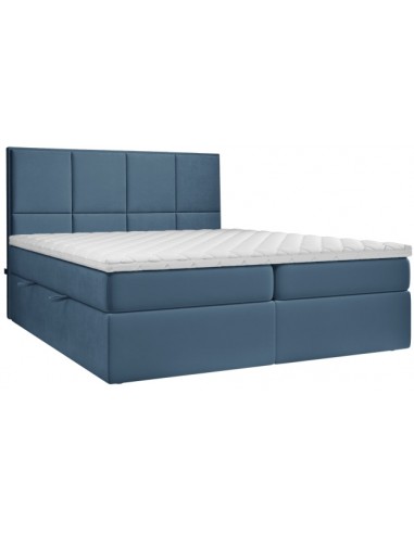 Billede af Somerdale kontinentalseng med opbevaring og sengegavl 160 x 200 cm med 7 komfortzoner - Blå