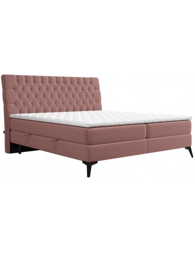 Billede af Madison kontinentalseng med opbevaring og sengegavl 160 x 200 cm med 7 komfortzoner - Sort/Pink