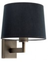 Artis væglampe i tekstil og metal H22 cm 1 x E27 - Antik bronze/Sort
