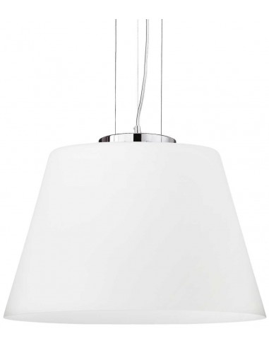 Se CYLINDER Loftlampe i opalglas Ø40,5 cm 1 x E27 - Krom/Opalhvid hos Lepong.dk