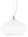 PLISSE Loftlampe i glas og metal Ø25 cm 1 x E27 - Krom/Hvid