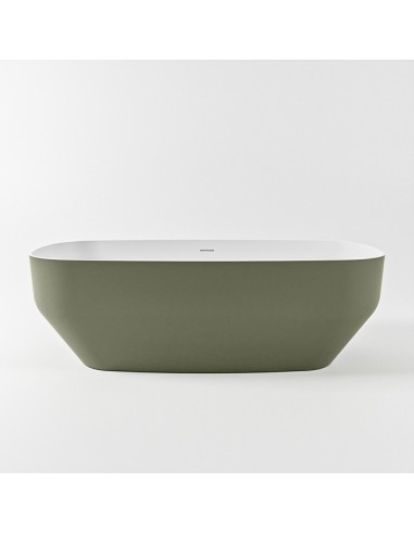 Se STONE fritstående badekar 170 x 75 cm Solid surface - Talkum/Armygrøn hos Lepong.dk