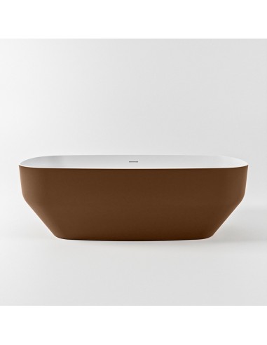 Billede af STONE fritstående badekar 170 x 75 cm Solid surface - Talkum/Rustbrun