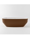 STONE fritstående badekar 170 x 75 cm Solid surface - Talkum/Rustbrun