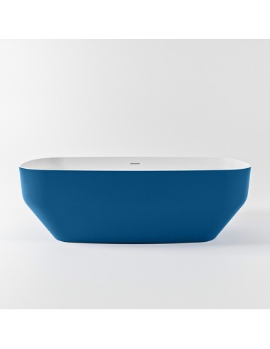Se STONE fritstående badekar 170 x 75 cm Solid surface - Talkum/Jeansblå hos Lepong.dk