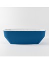 STONE fritstående badekar 170 x 75 cm Solid surface - Talkum/Jeansblå