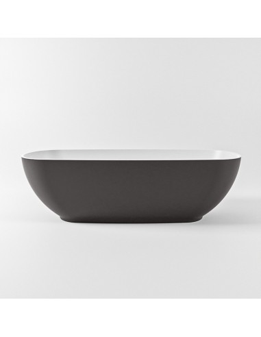 Billede af ROCK fritstående badekar 170 x 70 cm Solid surface - Talkum/Mørkegrå
