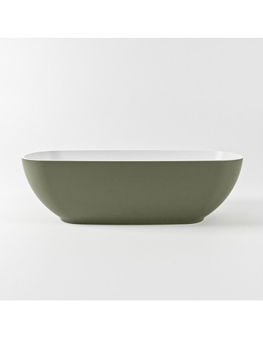 Billede af ROCK fritstående badekar 170 x 70 cm Solid surface - Talkum/Armygrøn