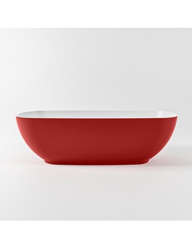 Billede af ROCK fritstående badekar 170 x 70 cm Solid surface - Talkum/Rød