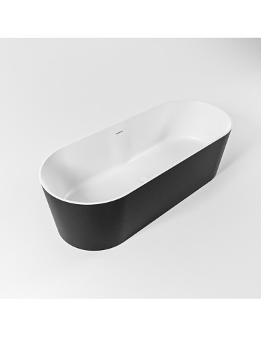 Billede af NOBLE fritstående badekar 180 x 75 cm Solid surface - Talkum/Sort