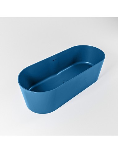Se NOBLE fritstående badekar 180 x 75 cm Solid surface - Jeansblå hos Lepong.dk