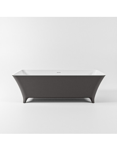 Se LUNDY fritstående badekar 170 x 75 cm Solid surface - Talkum/Mørkegrå hos Lepong.dk