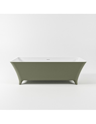 Billede af LUNDY fritstående badekar 170 x 75 cm Solid surface - Talkum/Armygrøn