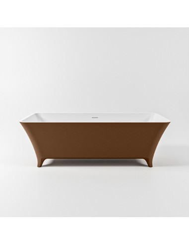Billede af LUNDY fritstående badekar 170 x 75 cm Solid surface - Talkum/Rustbrun