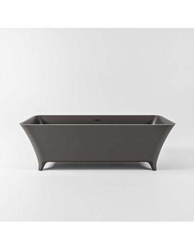 Se LUNDY fritstående badekar 170 x 75 cm Solid surface - Mørkegrå hos Lepong.dk