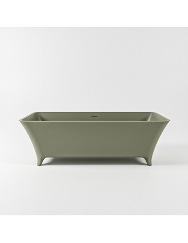 Se LUNDY fritstående badekar 170 x 75 cm Solid surface - Armygrøn hos Lepong.dk