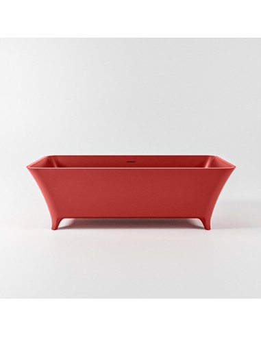 Se LUNDY fritstående badekar 170 x 75 cm Solid surface - Rød hos Lepong.dk