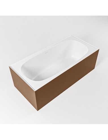 Billede af FREEZE fritstående badekar 180 x 85 cm Solid surface - Talkum/Rustbrun