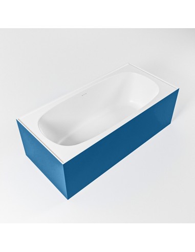 Billede af FREEZE fritstående badekar 180 x 85 cm Solid surface - Talkum/Jeansblå