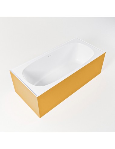 Se FREEZE fritstående badekar 180 x 85 cm Solid surface - Talkum/Okker hos Lepong.dk